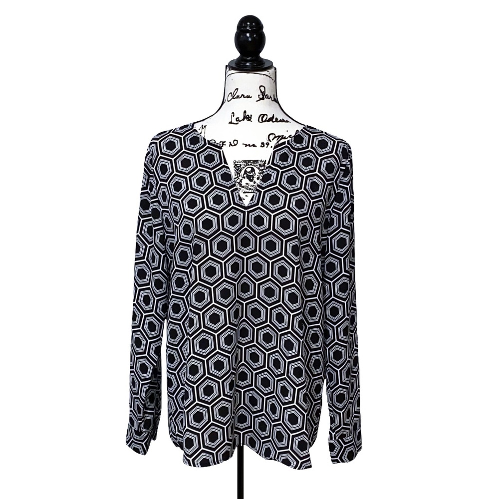 INC International Concepts Hexagon Print Blouse